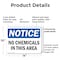 Signmission No Chemicals In This Area, 14 in W x Rectangle, Plastic OS-2PACK-NS-P-1014-L-16050 - alternate 6
